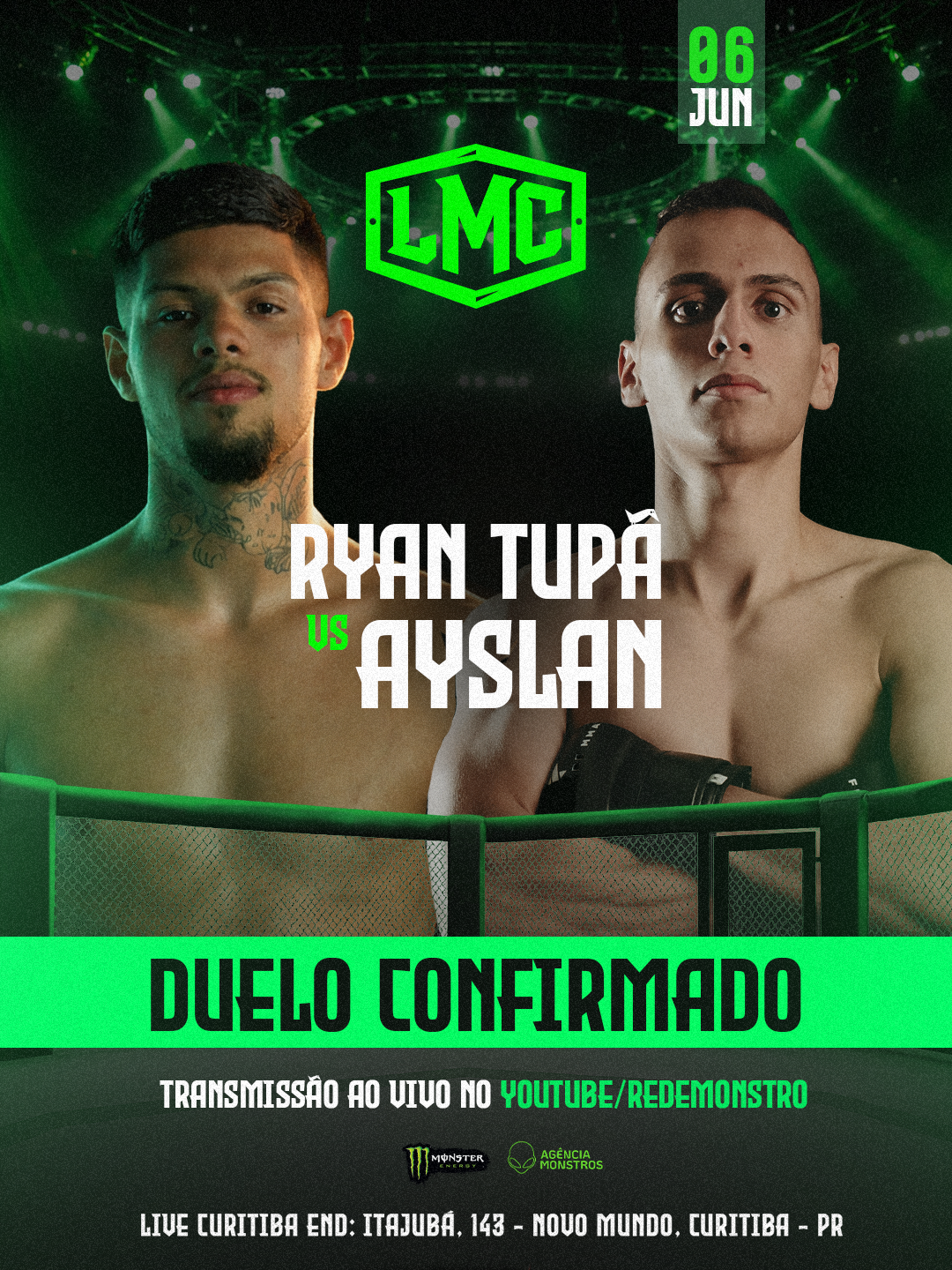 Luta 6 — Card Influenciadores Boxe, Liga Monstro Combate, Curitiba 06 Jun 2026