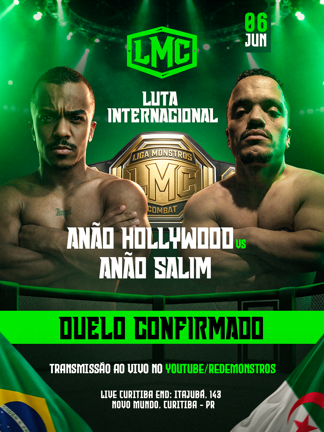 Luta 7 — Card Influenciadores Boxe, Liga Monstro Combate, Curitiba 06 Jun 2026